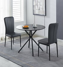 Dining Set, Small Black Round